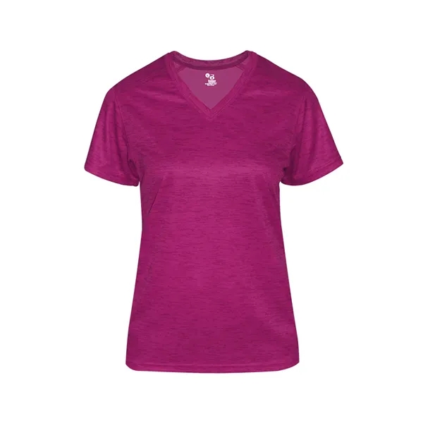 Women's v-neck tee with self-fabric collar, paneled shoulder for maximum movement,... from ASI 37461 Augusta Sportswear