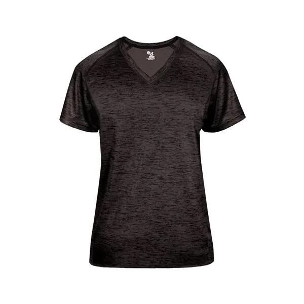 Women's v-neck tee with self-fabric collar, paneled shoulder for maximum movement,... from ASI 37461 Augusta Sportswear