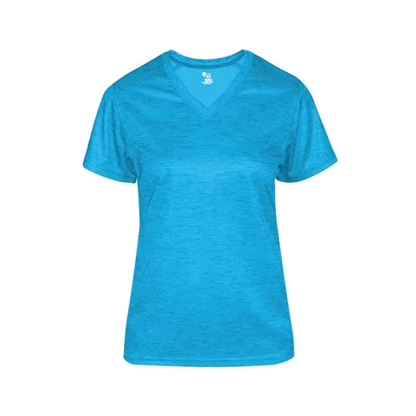 Women's v-neck tee with self-fabric collar, paneled shoulder for maximum movement,... from ASI 37461 Augusta Sportswear