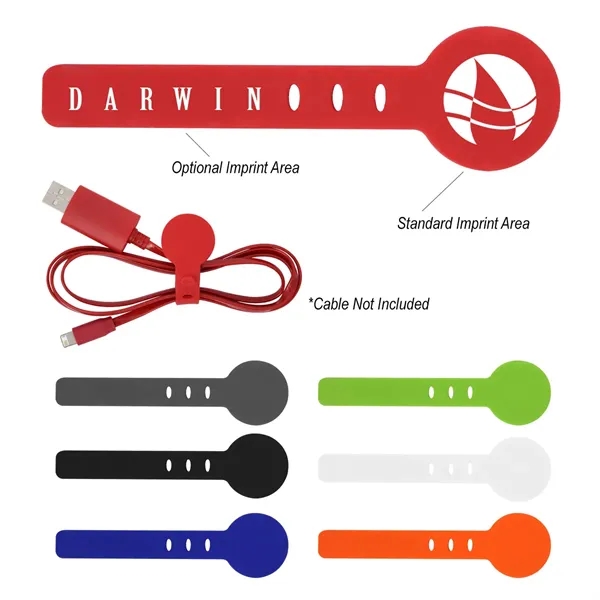Adjustable silicone cable tie for keeping things like cords and earbuds... from ASI 61125 Hit Promotional Products / Hit®