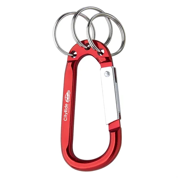 3" carabiner available in multiple colors with three split ring attachments.... from ASI 61125 Hit Promotional Products / Hit®
