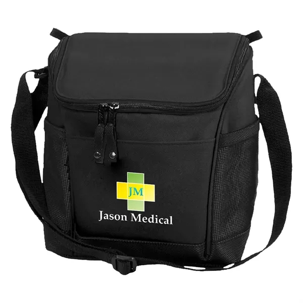 Insulated cooler bag made of 600 denier polyester with mesh pockets.... from ASI 61125 Hit Promotional Products / Hit®