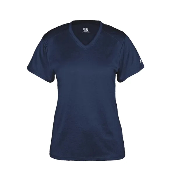 The Pro Heather Ladies' V-Neck Tee is made from 100% heathered... from ASI 37461 Augusta Sportswear