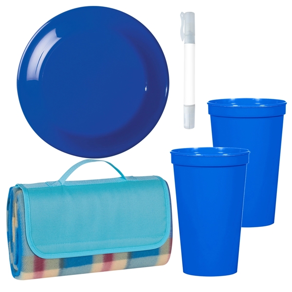 Kit with picnic blanket, cups, and more for outdoor fun.... from ASI 61125 Hit Promotional Products