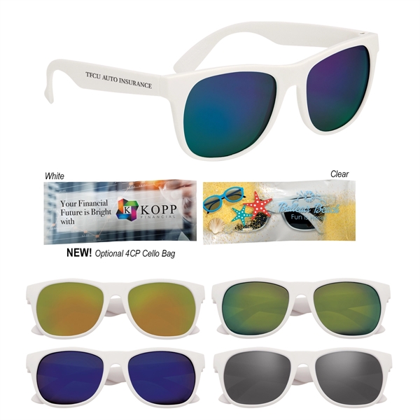 Rubberized sunglasses with mirrored lenses and UV400 protection.... from ASI 61125 Hit Promotional Products / Hit®