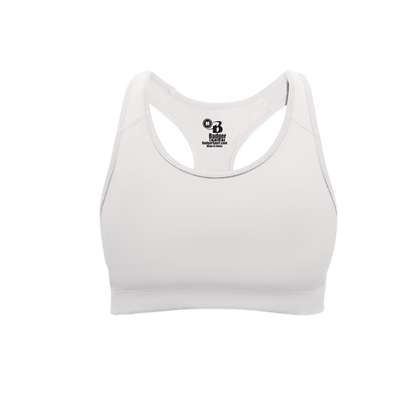 Girl's bra top with stretch body fit, 1" elastic hem, Badger... from ASI 37461 Augusta Sportswear