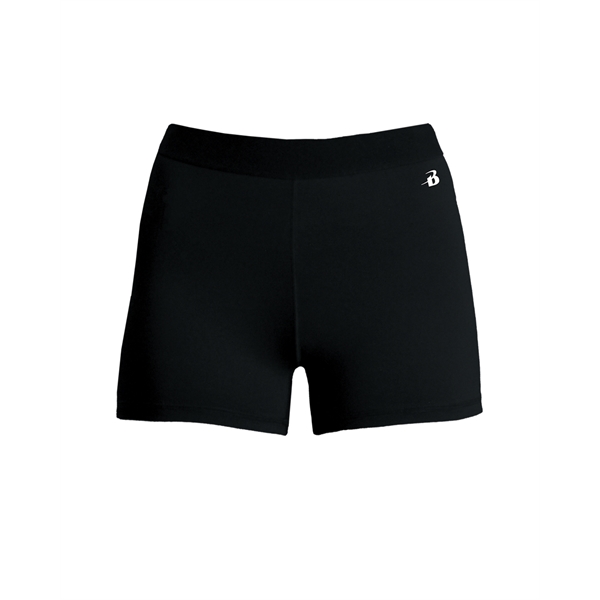 Women's compression shorts with 3" inseam, 1.5" plush elastic waistband, stretch... from ASI 37461 Augusta Sportswear