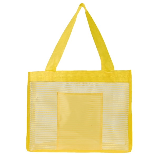 Nylon mesh/210D polyester sheer striped tote bag... from ASI 61125 Hit Promotional Products / Hit®