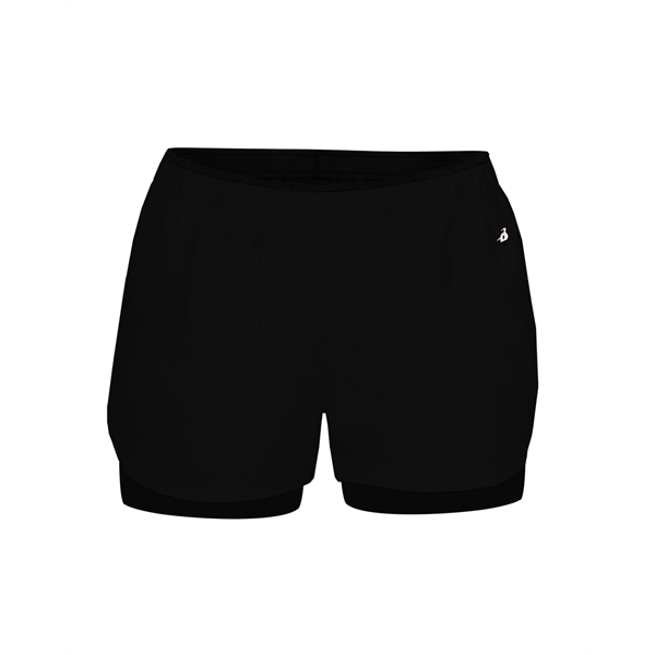 Women's shorts with stretch body fit on inner short, hidden side... from ASI 37461 Augusta Sportswear