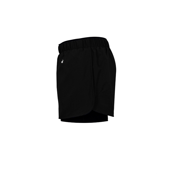 Women's shorts with stretch body fit on inner short, hidden side... from ASI 37461 Augusta Sportswear