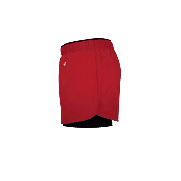 Women's shorts with stretch body fit on inner short, hidden side... from ASI 37461 Augusta Sportswear
