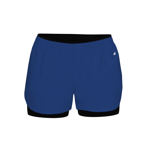Women's shorts with stretch body fit on inner short, hidden side... from ASI 37461 Augusta Sportswear