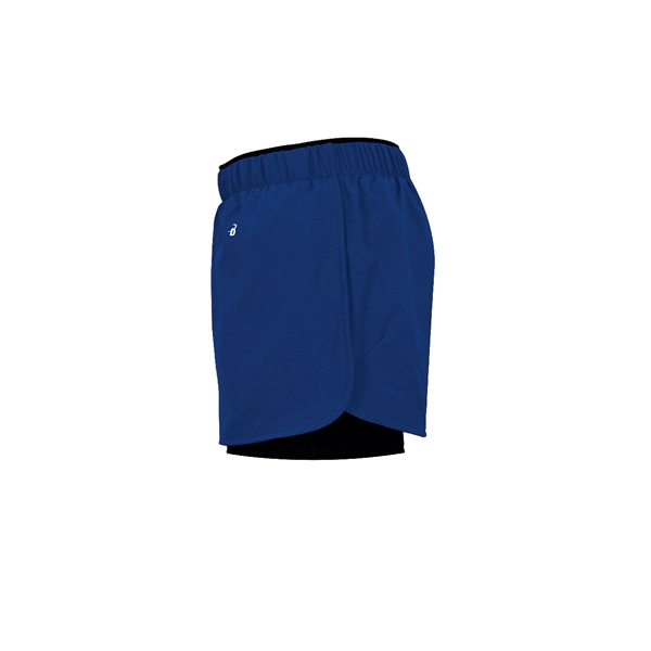 Women's shorts with stretch body fit on inner short, hidden side... from ASI 37461 Augusta Sportswear