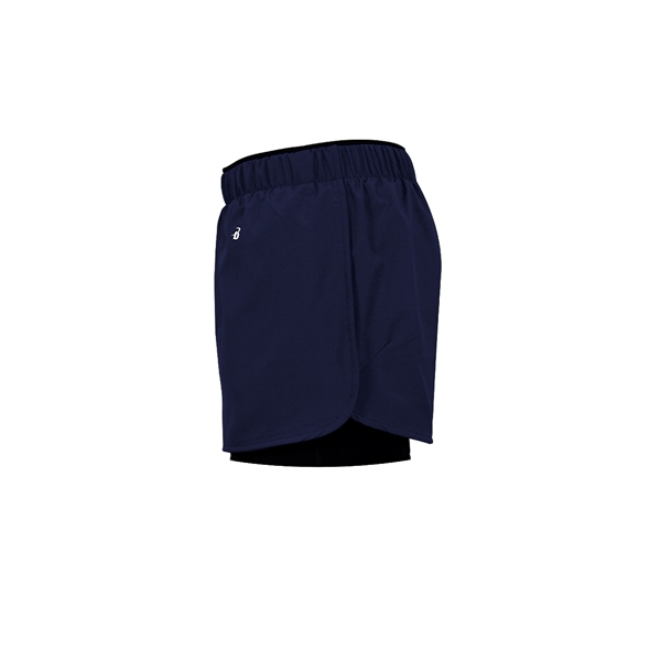 Women's shorts with stretch body fit on inner short, hidden side... from ASI 37461 Augusta Sportswear