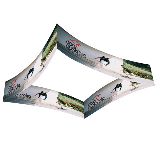 60"H x 12"D large curved square shaped hanging banner.... from ASI 30442 Above & Beyond Advertising Products