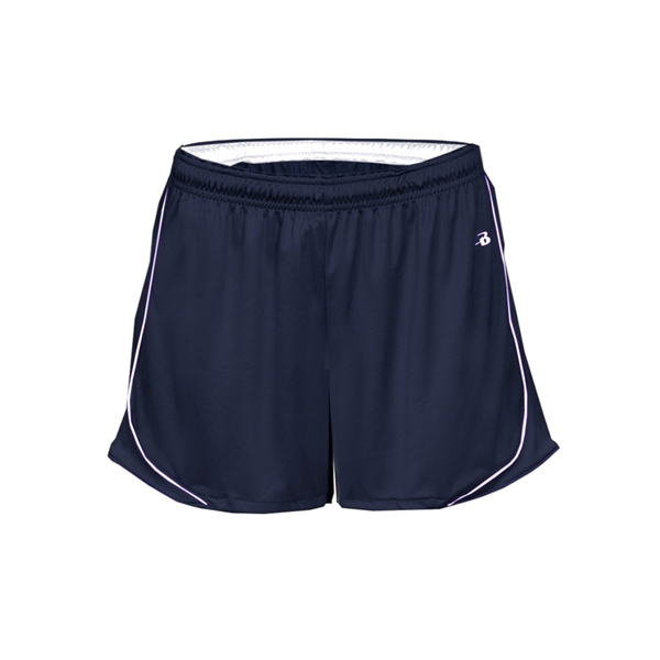 Women's shorts with 3" inseam, piped side panel and hem, 1.... from ASI 37461 Augusta Sportswear