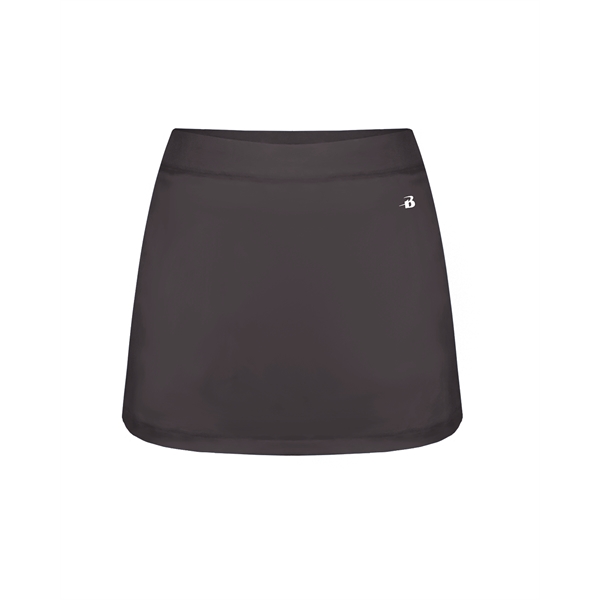 Women's skort with  2" covered elastic waistband, Badger heat seal... from ASI 37461 Augusta Sportswear