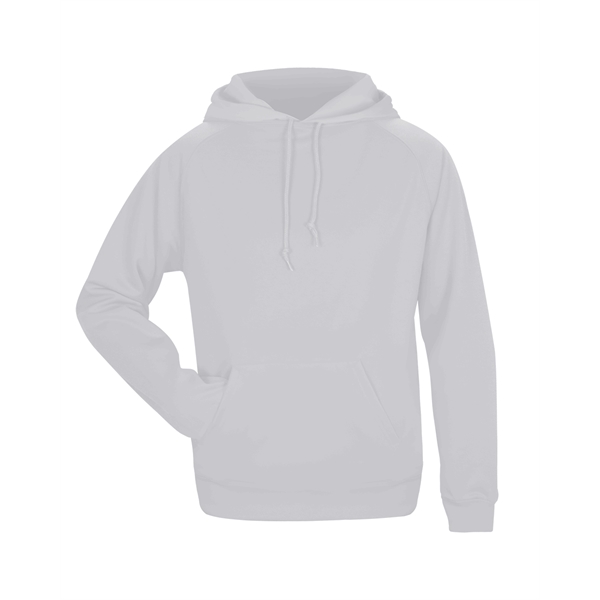 Women's fleece hood with poly rib cuff and waist, front pocket... from ASI 37461 Augusta Sportswear