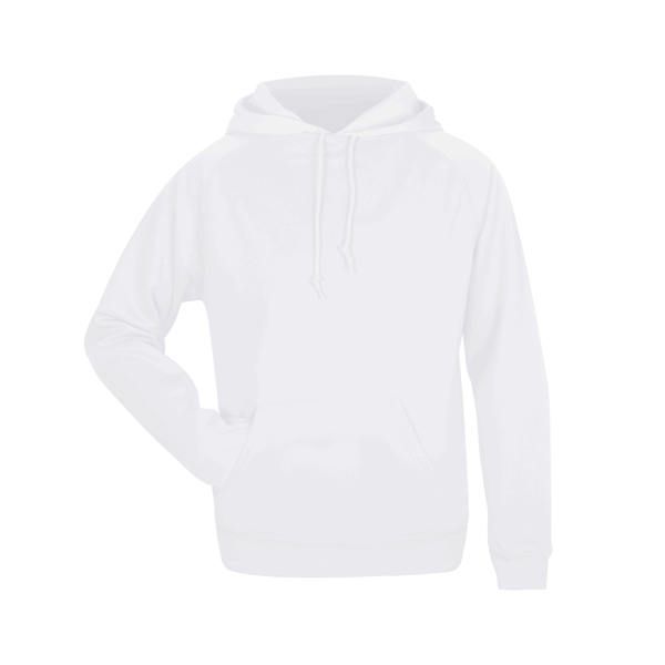 Women's fleece hood with poly rib cuff and waist, front pocket... from ASI 37461 Augusta Sportswear
