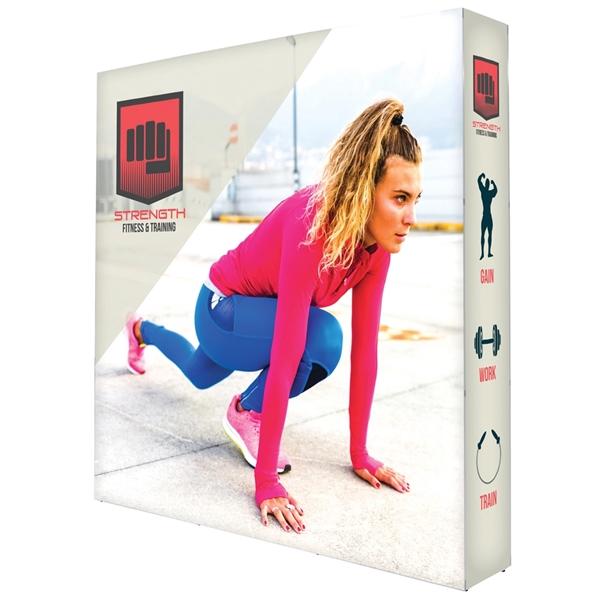 2.5ft. x 7.5ft. backlit SEG fabric pop-up back wall with double... from ASI 30442 Above & Beyond Advertising Products