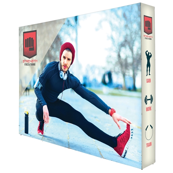 2.5ft. x 7.5ft. backlit SEG fabric pop-up back wall with double... from ASI 30442 Above & Beyond Advertising Products