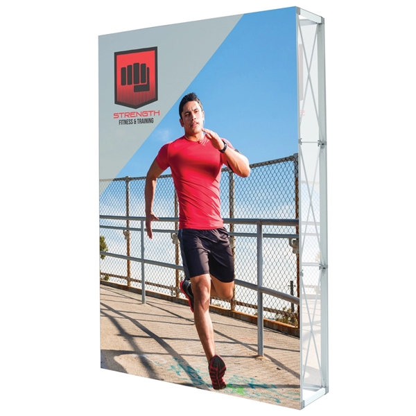 2.5ft. x 7.5ft. backlit SEG fabric pop-up back wall with double... from ASI 30442 Above & Beyond Advertising Products