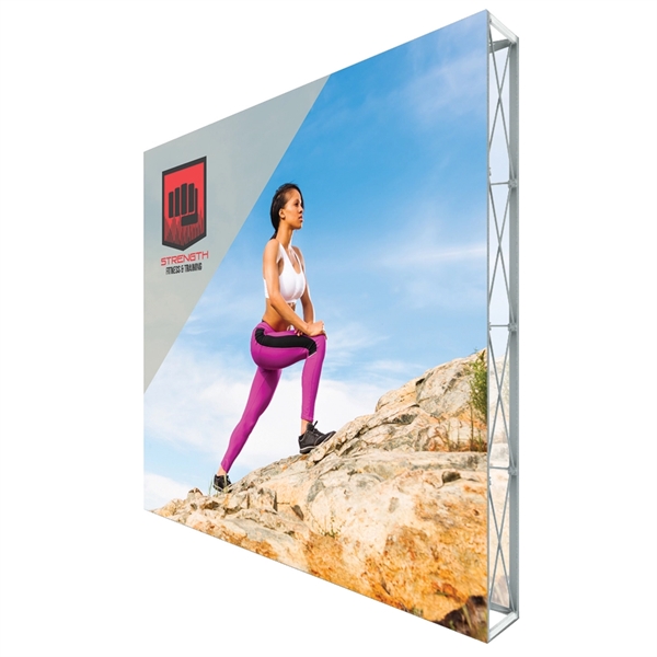 2.5ft. x 7.5ft. backlit SEG fabric pop-up back wall with double... from ASI 30442 Above & Beyond Advertising Products