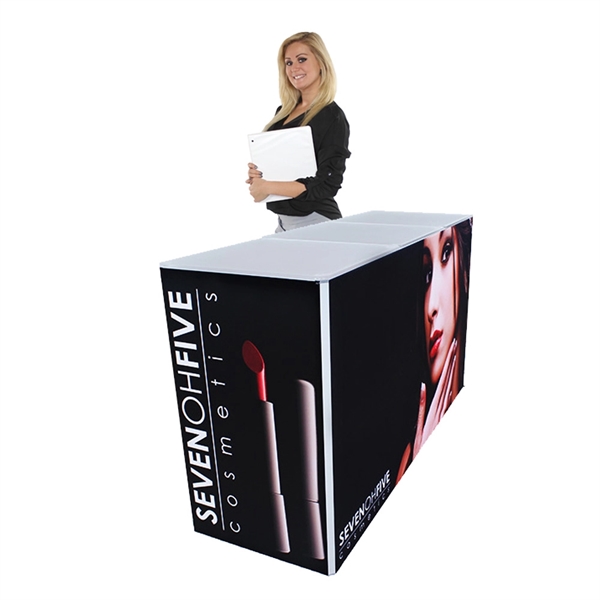 Aluminum frame counter with customizable silicone-edge graphics.... from ASI 30442 Above & Beyond Advertising Products