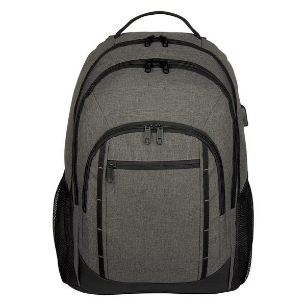14" x 18" x 5 1/2" gray backpack made of polyester... from ASI 61125 Hit Promotional Products / Hit®