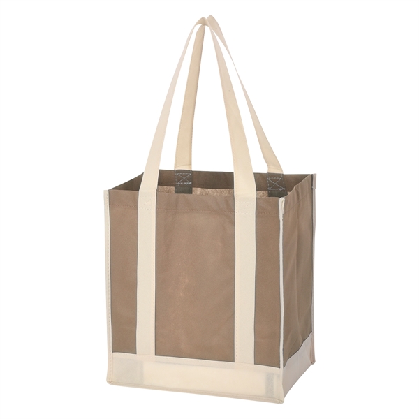 Non-Woven Two-Tone Shopper Tote Bag.  Made Of 80 Gram Non-Woven,... from ASI 61125 Hit Promotional Products / Hit®