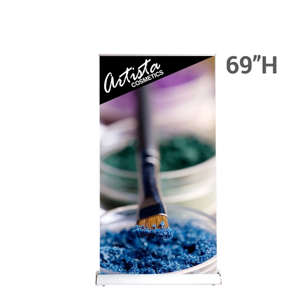 Custom text and graphic adjustable retractable banner stand.... from ASI 30442 Above & Beyond Advertising Products