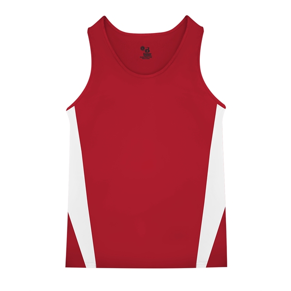 Singlet with contrast side inserts, self-fabric binding neck and armhole.... from ASI 37461 Augusta Sportswear