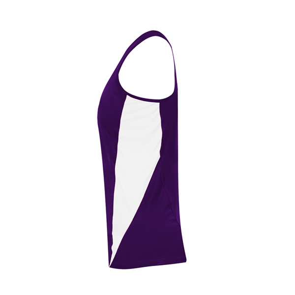 Women's singlet with self-fabric binding neck and armhole, contrast side inserts.... from ASI 37461 Augusta Sportswear