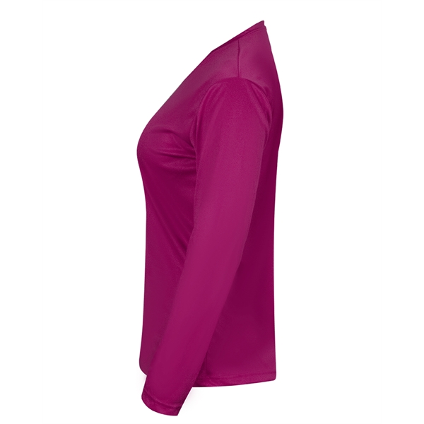 Long sleeve women's tee with double-needle hem, self-fabric collar and cuffs.... from ASI 37461 Augusta Sportswear