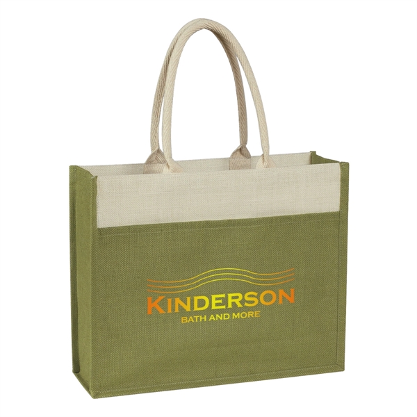 Jute Tote with Front Pocket.  Made from 100% Pure Natural... from ASI 61125 Hit Promotional Products / Hit®
