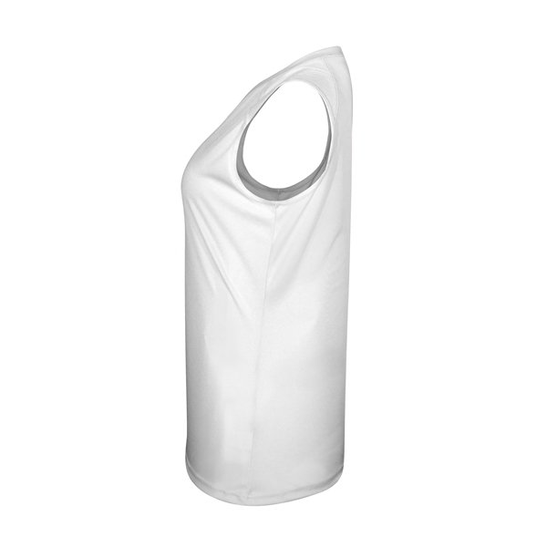 Women's sleeveless tee with self-fabric collar , Contour silhouette, Double-needle hem.... from ASI 37461 Augusta Sportswear