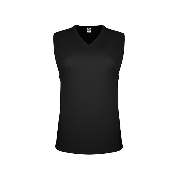Women's sleeveless tee with self-fabric collar , Contour silhouette, Double-needle hem.... from ASI 37461 Augusta Sportswear