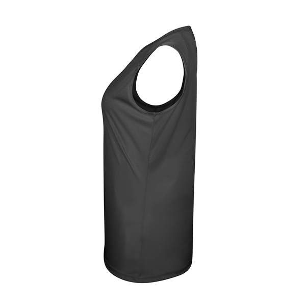 Women's sleeveless tee with self-fabric collar , Contour silhouette, Double-needle hem.... from ASI 37461 Augusta Sportswear