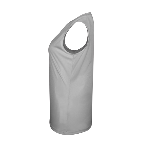 Women's sleeveless tee with self-fabric collar , Contour silhouette, Double-needle hem.... from ASI 37461 Augusta Sportswear