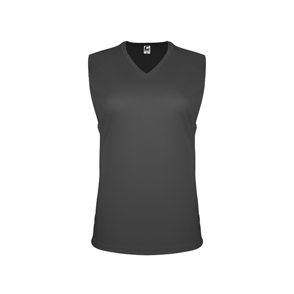 Women's sleeveless tee with self-fabric collar , Contour silhouette, Double-needle hem.... from ASI 37461 Augusta Sportswear
