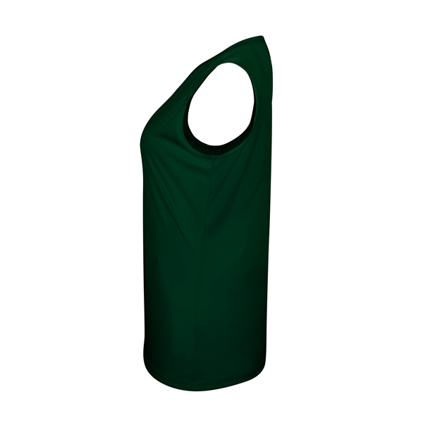 Women's sleeveless tee with self-fabric collar , Contour silhouette, Double-needle hem.... from ASI 37461 Augusta Sportswear