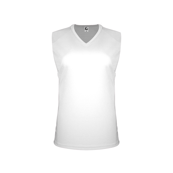 Women's sleeveless tee with self-fabric collar , Contour silhouette, Double-needle hem.... from ASI 37461 Augusta Sportswear