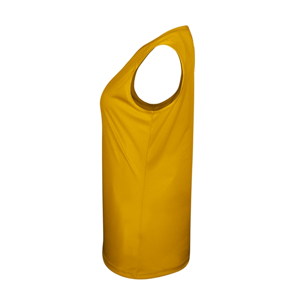 Women's sleeveless tee with self-fabric collar , Contour silhouette, Double-needle hem.... from ASI 37461 Augusta Sportswear