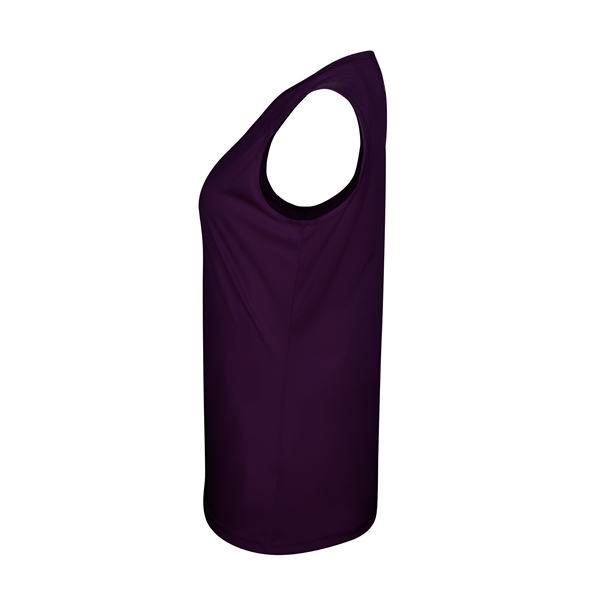 Women's sleeveless tee with self-fabric collar , Contour silhouette, Double-needle hem.... from ASI 37461 Augusta Sportswear