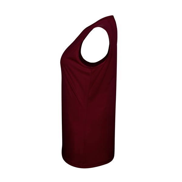 Women's sleeveless tee with self-fabric collar , Contour silhouette, Double-needle hem.... from ASI 37461 Augusta Sportswear