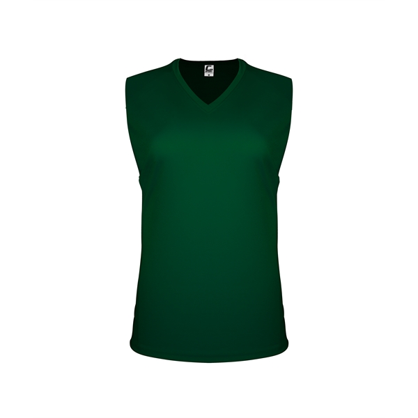 Women's sleeveless tee with self-fabric collar , Contour silhouette, Double-needle hem.... from ASI 37461 Augusta Sportswear