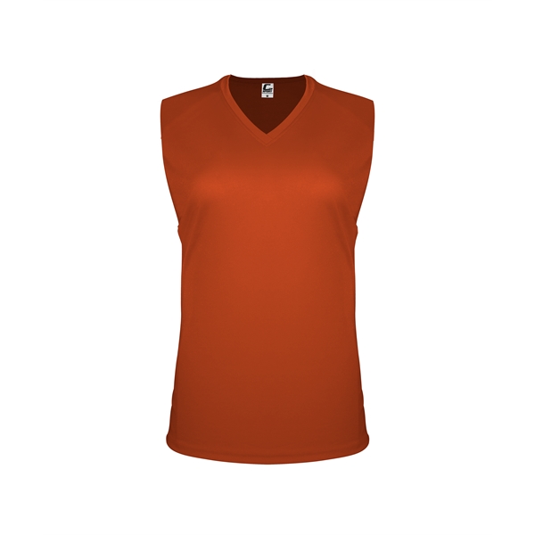 Women's sleeveless tee with self-fabric collar , Contour silhouette, Double-needle hem.... from ASI 37461 Augusta Sportswear