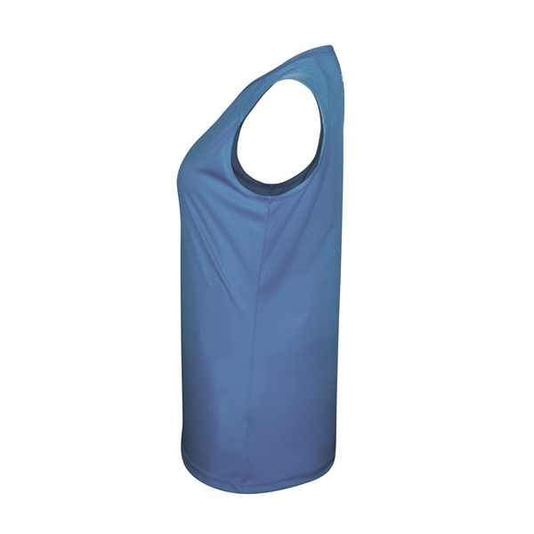 Women's sleeveless tee with self-fabric collar , Contour silhouette, Double-needle hem.... from ASI 37461 Augusta Sportswear