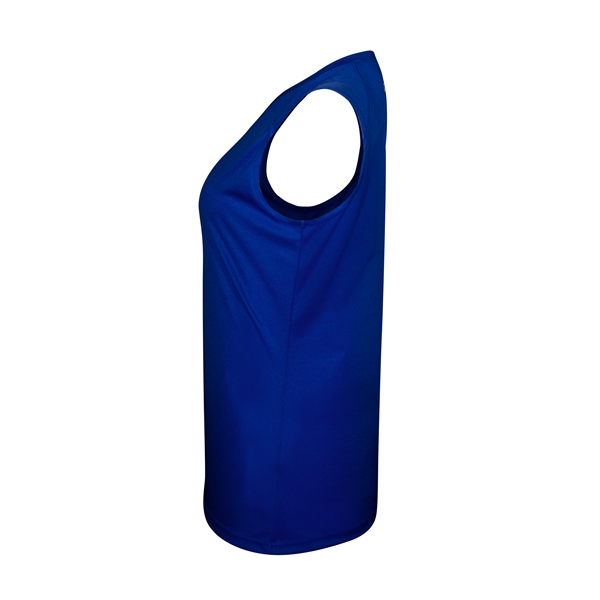 Women's sleeveless tee with self-fabric collar , Contour silhouette, Double-needle hem.... from ASI 37461 Augusta Sportswear