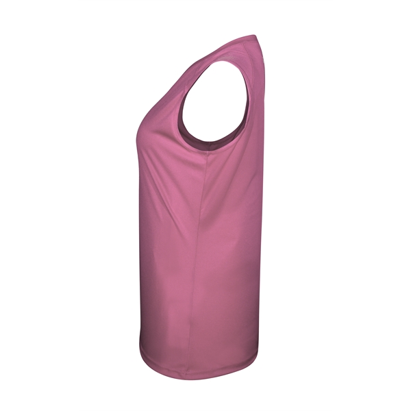 Women's sleeveless tee with self-fabric collar , Contour silhouette, Double-needle hem.... from ASI 37461 Augusta Sportswear